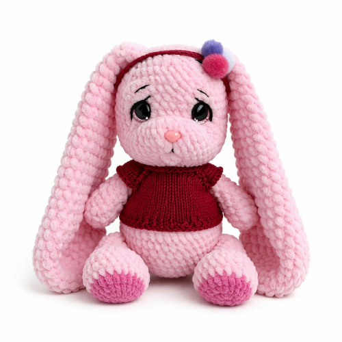 Nertas žaisliukas "Zuikutė"(Rožinė)